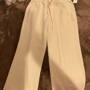 Ivory colored gorgeous cotton wide leg pants